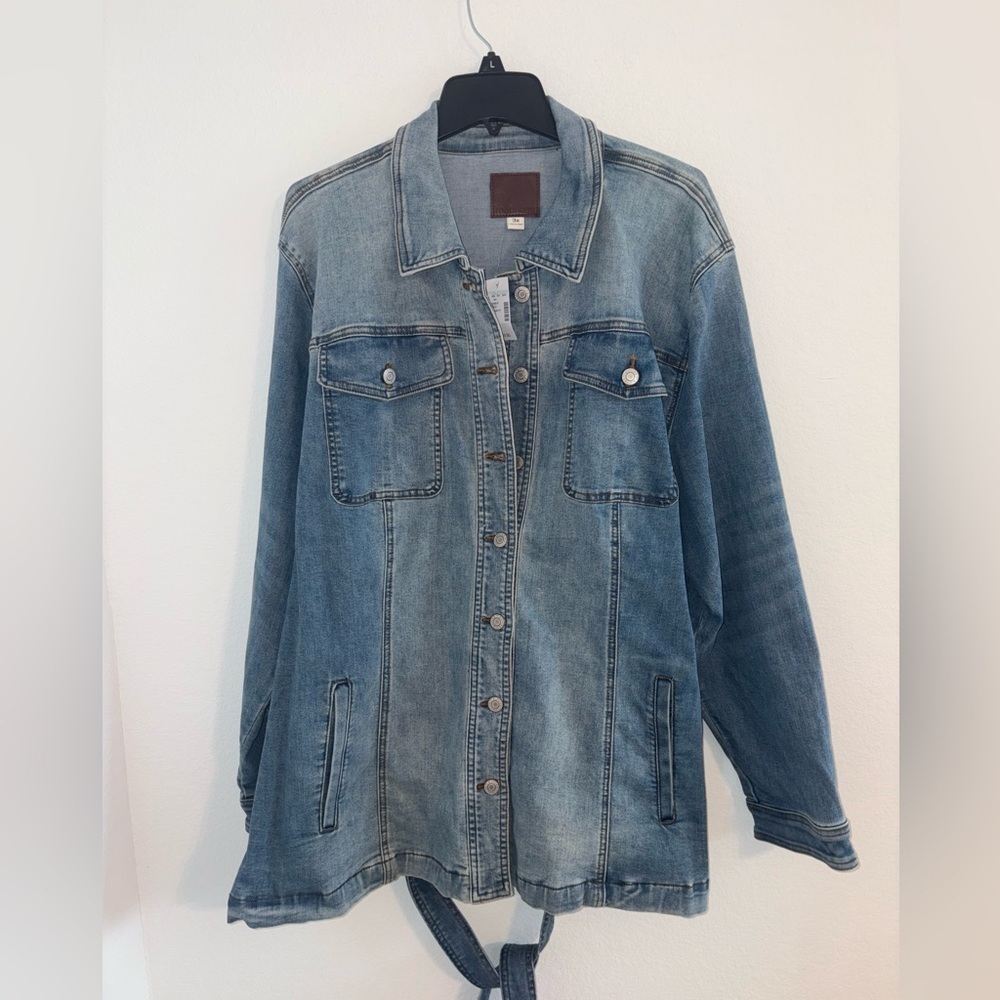 Maurices Belted Denim Trench Jacket NWT Womens 3X - Picture 5 of 10